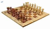 Coral & Red Onyx European Chess Set