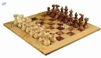 Burma Teak & Red Onyx European Chess Set