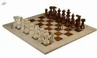 White Marble & Red Onyx European Chess Set