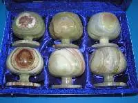 Green Onyx Natural Stone Goblet Set