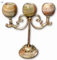 Assorted Marble & Onyx Candle Holders