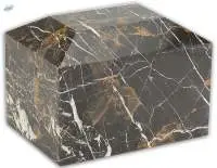 Black & Gold Marble Natural Stone Cremation Urn