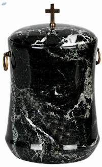 Black Zebra Marble Classy Cremation Urn