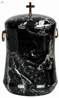 Black Zebra Marble Classy Cremation Urn