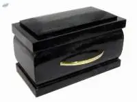 Jet Black Marble Coffin Cremation Urn