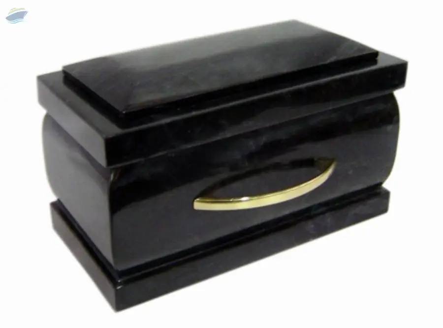 Jet Black Marble Coffin Cremation Urn
