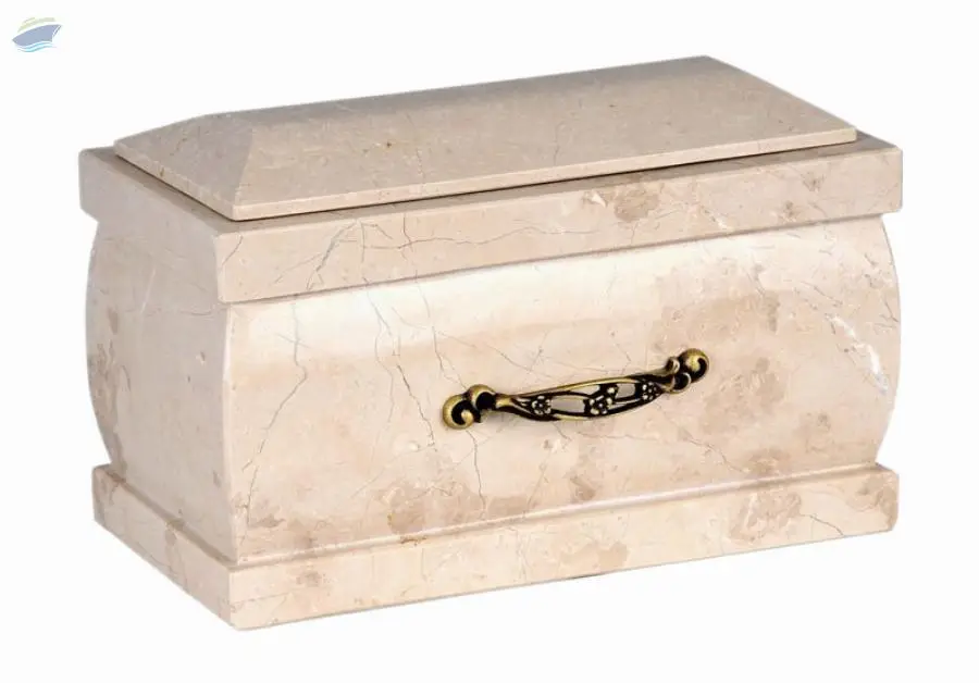 Jet Black Marble Coffin Cremation Urn