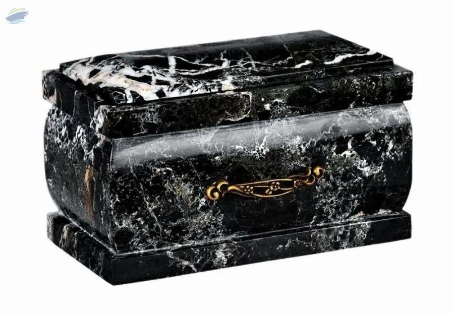 Black Zebra Marble Coffin Cremation Urn