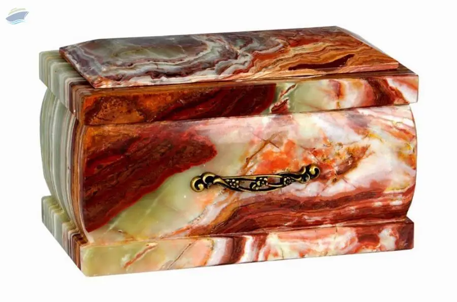 Jet Black Marble Coffin Cremation Urn