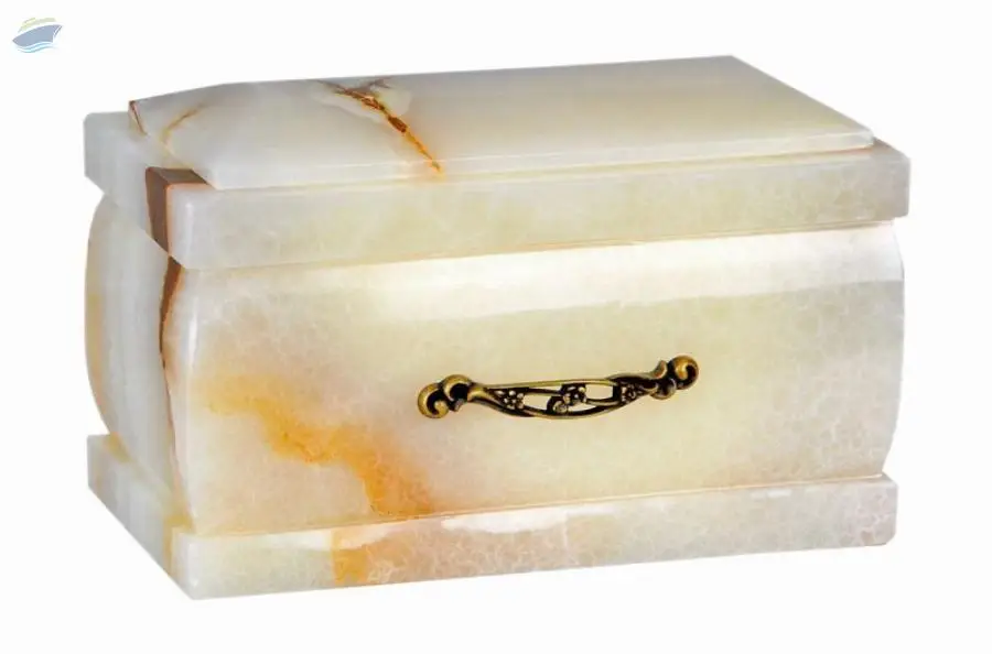 White Onyx Marble Coffin Cremation Urn