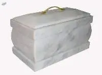 White  Marble Coffin Cremation Urn
