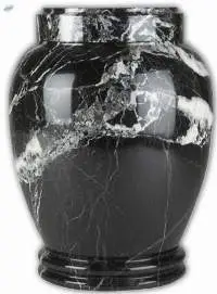 Black Zebra Marble Colossal Cremation Urn