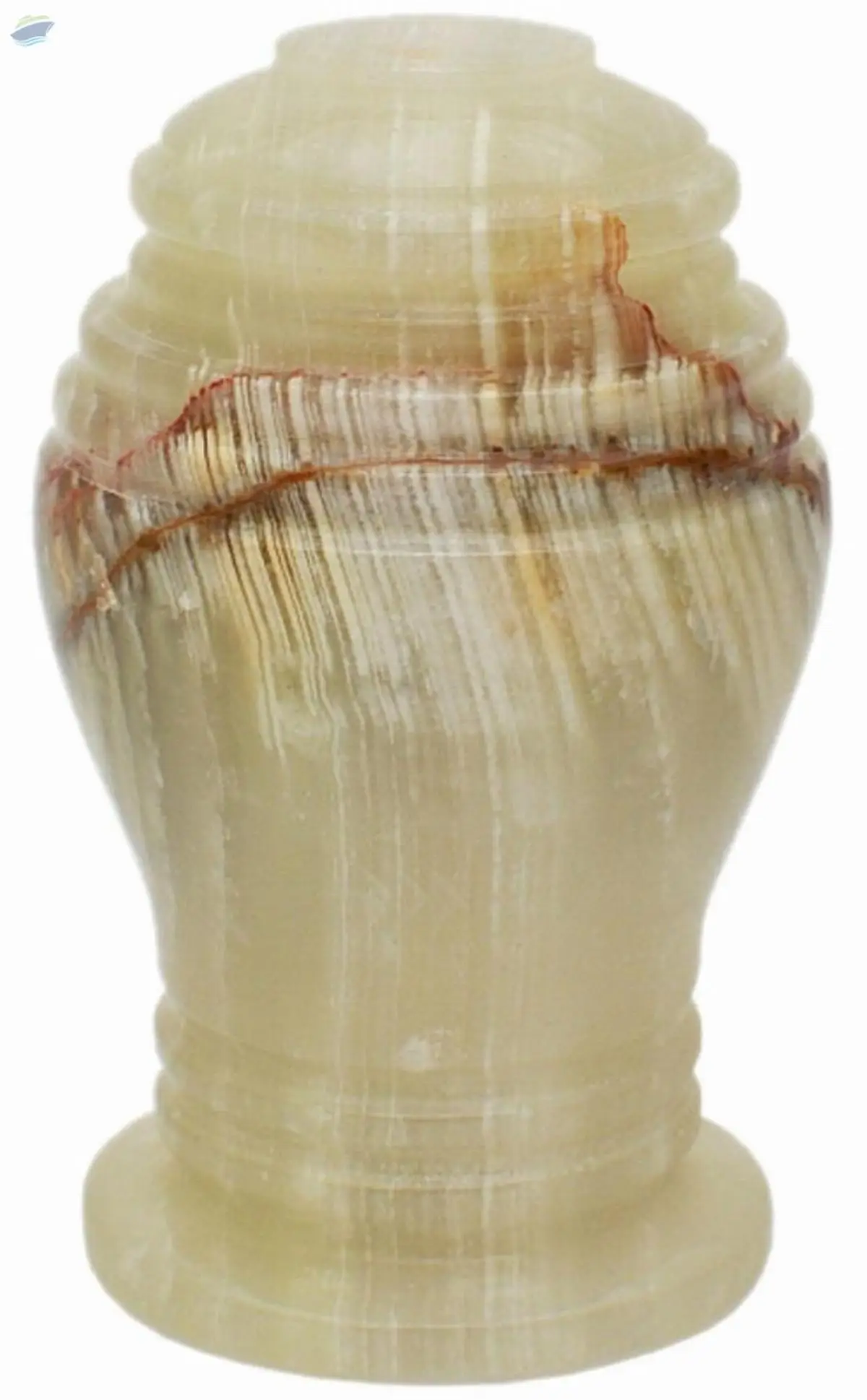 White Onyx Marble Curved Cremation Urn