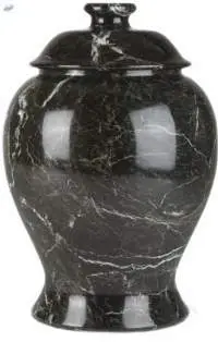 Black Zebra Marble Deluxe Cremation Urn