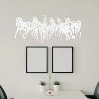 Metal White Color 7 Horse Wall Art