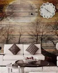 Wooden Wood Carving Wall Clock