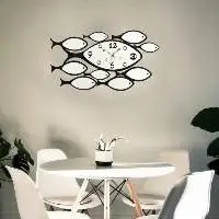 Metal Themed Modern Time Large Wall Clock