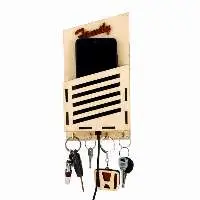 Wooden Key Holder With Mobile Stand