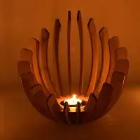 Hand Crafted Unique Wooden Diya Stand