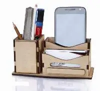 Wooden Desk Organizer Pen Stand