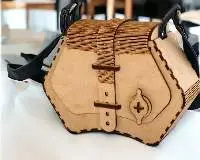 Wooden Royal Looking purse With Leather Belt
