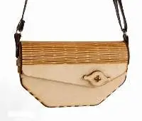 Women's Decorative Laser Cutting Wooden Purse