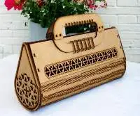 Women's Round Shape Decorative Laser Cut Purse