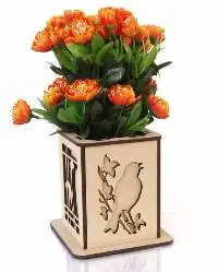 Wooden Flower Pot Showpiece