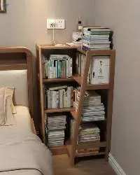 Concise Bookshelf Bookcase Wooden Bedside