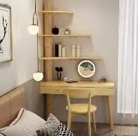 Solid Wood Dresser Table Shelf Bookshelf Stool
