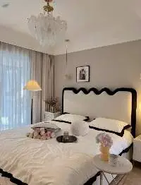 Home Fabrics Leather Bed Set Solid Wood Bed