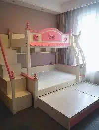 Princess Bunk Bed For Kids Wood Double-Deck Bed