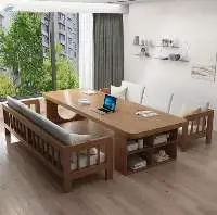 Office Conference Table Solid Wood Reception Set