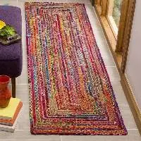 Handmade Cotton Chindi & Jute Runner Carpet Rug
