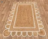 Jute White Stripped Handmade Rug Carpet
