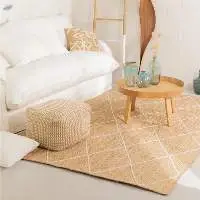 Bohemian Designer Jute Area Floor Decor Rug