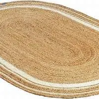 Jute  Oval Handwoven Jute Design Rug