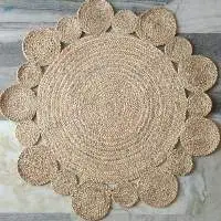 Natural Jute Round Outer Tikli Rug