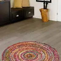 Multi Braided Multi Color Cotton Round Rugs