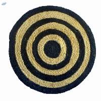 Hand Braided Multi Coloured Jute Round Rug