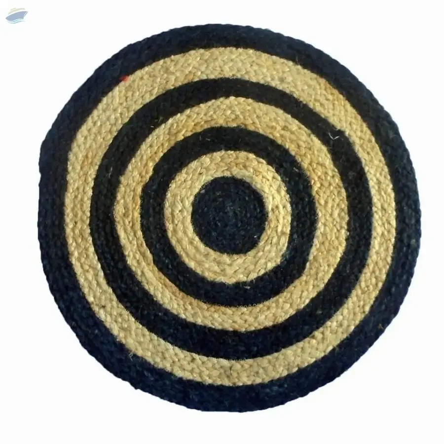 Hand Braided Multi Coloured Jute Round Rug