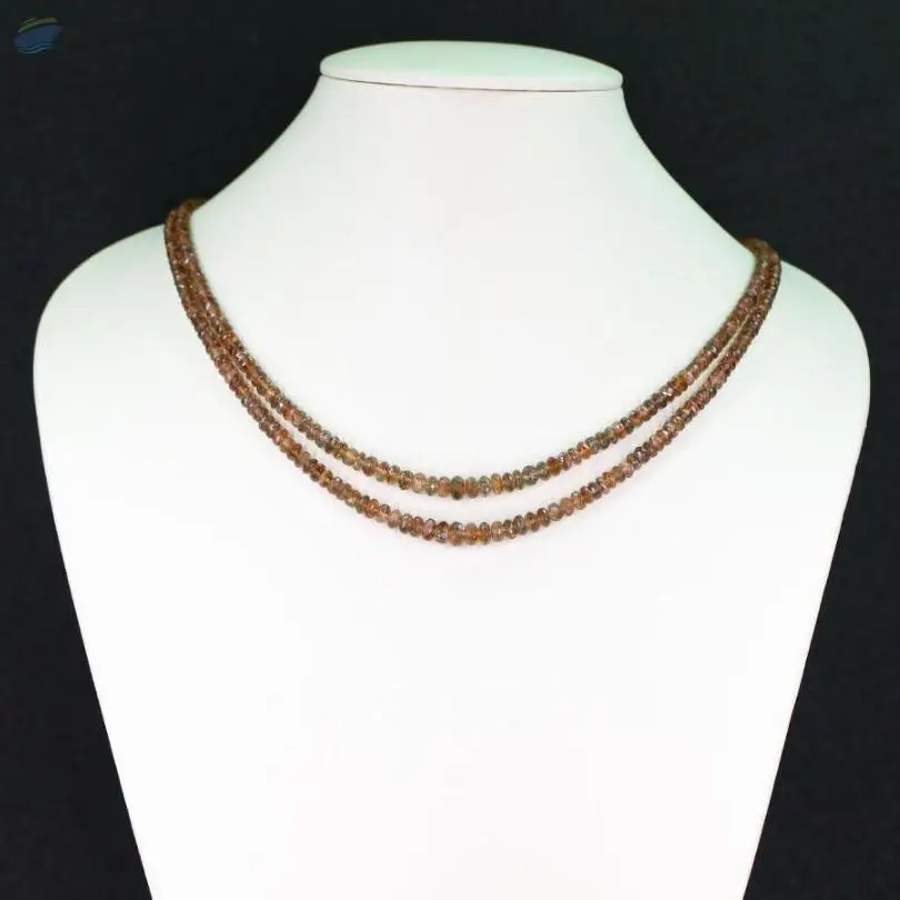 Andalusite Rondelle Faceted Beaded Necklace