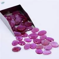 Ruby Glass Filled Rose Cut Slices