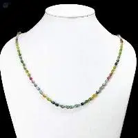 Multi Tourmaline Drops Faceted Beaded Necklace