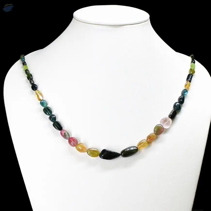 Multi Tourmaline Tumble Beaded Necklace