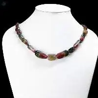 Multi Tourmaline Tumble Beaded Necklace