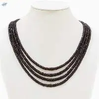 Mozambique Garnet Rondelle Beaded Necklace