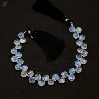 Rainbow Moonstone Coin Faceted Beads