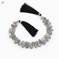 Labradorite Pears Faceted Beads (8 inch)