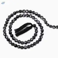 Black Spinel Coin Faceted Beads for Jewelry